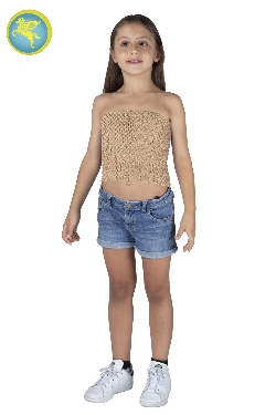 TOP ELASTICO TINTA UNITA BEIGE